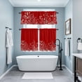 thumbnail image 3 of Red Botanical Kitchen Curtains Sets for Windows 36 Inch Length, Farmhouse Spring Summer Flower Rod Pocket Window Treatments Tier Curtains and Valances Set for Bedroom/Bathroom, 3 of 8