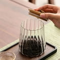 thumbnail image 3 of 2 Pack Small Glass Coffee Nuts Canister Airtight Storage Jar Petal Decorative Container with Bamboo Lid Metal Handle Easy to Grasp,750ml, 3 of 6
