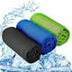 Photo 1 of 2 PACK(6 PIECES TOTAL) YQXCC Cooling Towel 3 Pcs (47"x12") Microfiber Towel for Instant Cooling Relief, Cool Cold Towel for Yoga Golf Travel Gym Sports Camping Football & Outdoor Sports (Dark Blue/Dark Gray/Green)