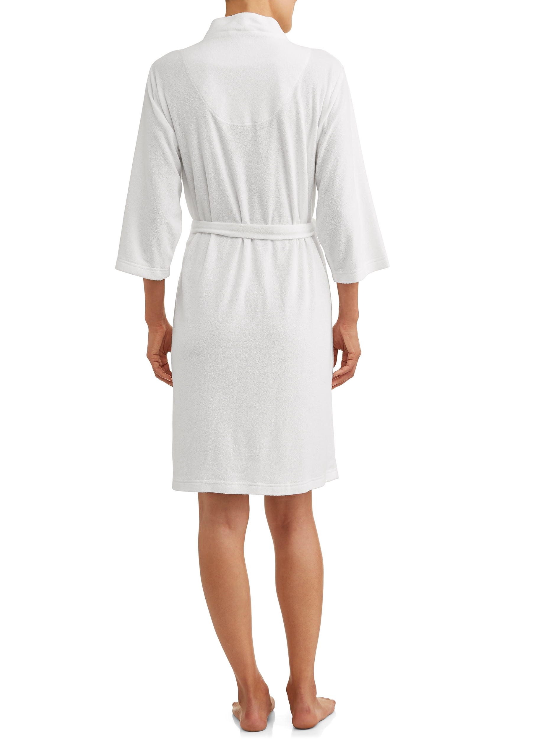 Lissome Women's & Women's Plus 3/4" Sleeve Terry Belted Robe