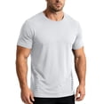 thumbnail image 4 of Sports Shirts for Men Thin Lightweight Summer Slim Stretch Ice Silk Breathable Short Sleeve Tees Loose Crew Neck Casual Running Workout Solid Color Tops, 4 of 6