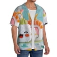 thumbnail image 4 of Cauagu Kawaii Sushi Characters Delight Men's Short Sleeve Button Down Hawaiian Shirt for Men Bowling Shirts Casual Summer Beach Shirt,Small, 4 of 6