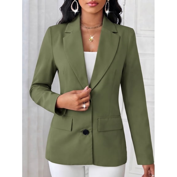 Saco Entallado de Mujer Elegante y Versátil Verde olivo Extra Grande