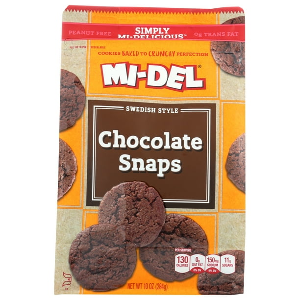 MiDel Cookies, Chocolate Snaps, 10 Oz.