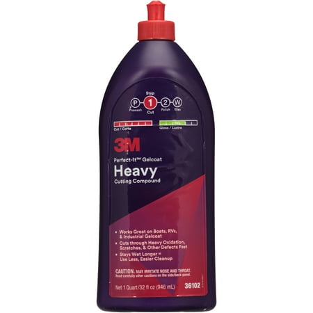 3M Perfect-It™ Step 1 Cut Gelcoat Heavy Cutting Compound 32 fl. oz. (Best Polishing Compound For White Cars)