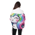 thumbnail image 5 of Cartoon Rainbow and Color Unicorn Winter Scarf for Women Fashion Warm Long Soft Blanket Scarves Gifts, 5 of 10