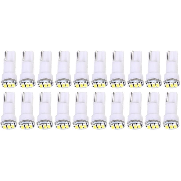 Cciyu 20X T5 17 74 73 3-3014Smd Bombillas Led Indicadoras De Tablero De Instrumentos (Blancas)