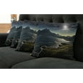 thumbnail image 5 of Ambesonne Fantasy Throw Pillow Cover 4 Pack, Mountains with Sun Beams, 16", Navy Green, 5 of 5