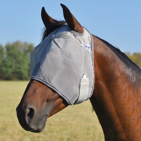 Draft Cashel Comfort Crusader Standard Fly Mask No Ears Nose Gray