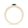thumbnail image 2 of ANGARA Natural Vintage Style Oval Blue Sapphire Halo Ring in 14K Yellow Gold for Women (Size-7x5mm) | September Birthstone, Birthday, Anniversary, Jewelry Gift for Women | Natural Blue Sapphire Ring, 2 of 8
