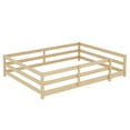 thumbnail image 3 of DreamBuck Full Size Floor Bed, Montessori Floor Bed with Fence, Montessori Bed Full Size, Wood Montessori Floor Bed for Girls, Boys, Natural, 3 of 8