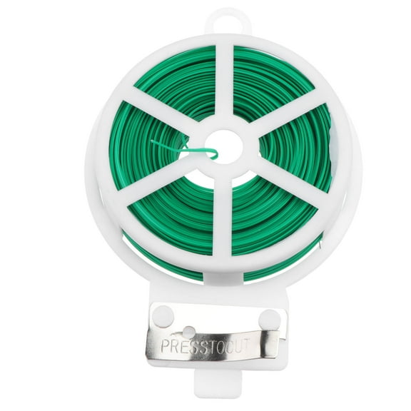 TAILTOSS 1Set 50m Green Plastic Coated Iron Wire Ties for Gardening Cable Wrap