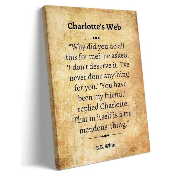 Charlotte's Web Poem Wall Art for Bathroom Wall Decoration Canvas Modern Artwork Decorative Bedroom poster