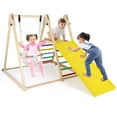 thumbnail image 1 of Costway 4-in-1 Indoor Jungle Gym with Baby Swing, Climber, Ladder and Resting Platform Yellow, 1 of 10