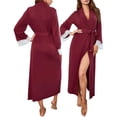 thumbnail image 1 of Lucoss Robe pour Femmes, Kimono Spa Doux Peignoir Long Léger avec Ceinture Attachée, 1 of 6
