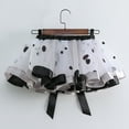 thumbnail image 6 of TOOYOU Girls Skirts Cow Polka Dot Printed Mesh Tutu Skirt Festival Party Dance Performance Skirt Ballet Skirt With Headband Sweet Girl Basic Short Skirt Size 6-8 Years White, 6 of 7