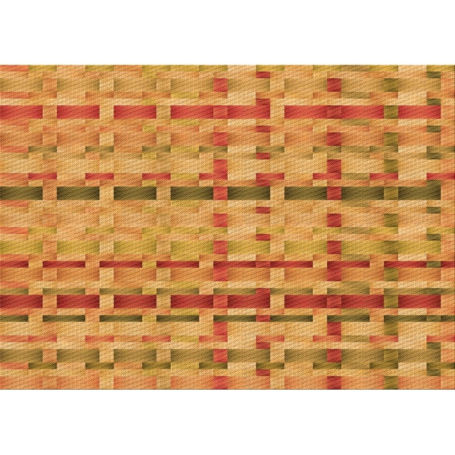 Ahgly Company Machine Washable Indoor Rectangle Transitional Orange Red Orange Area Rugs, 3' x 5'