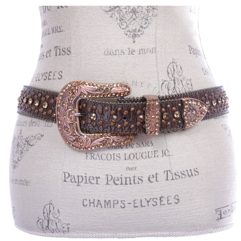 Western Cowgirl Faux Alligator Rhinestone Studded Leather  display picture 2