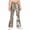 Earthy Yellow, variant on Grblisyd Girls Flare Leg Uniform Pants High Waist Fashion Camo Maple Leaf Print Bell Bottoms With Button and Pockets