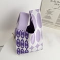 thumbnail image 2 of AMERTEER Sac à Main pour Femmes Grande Capacité Sac de Rangement Élégant pour Femmes Sac à Main en Tricot Rayé Élégant avec Grand Dragonne Rangement Spacieux, 2 of 5