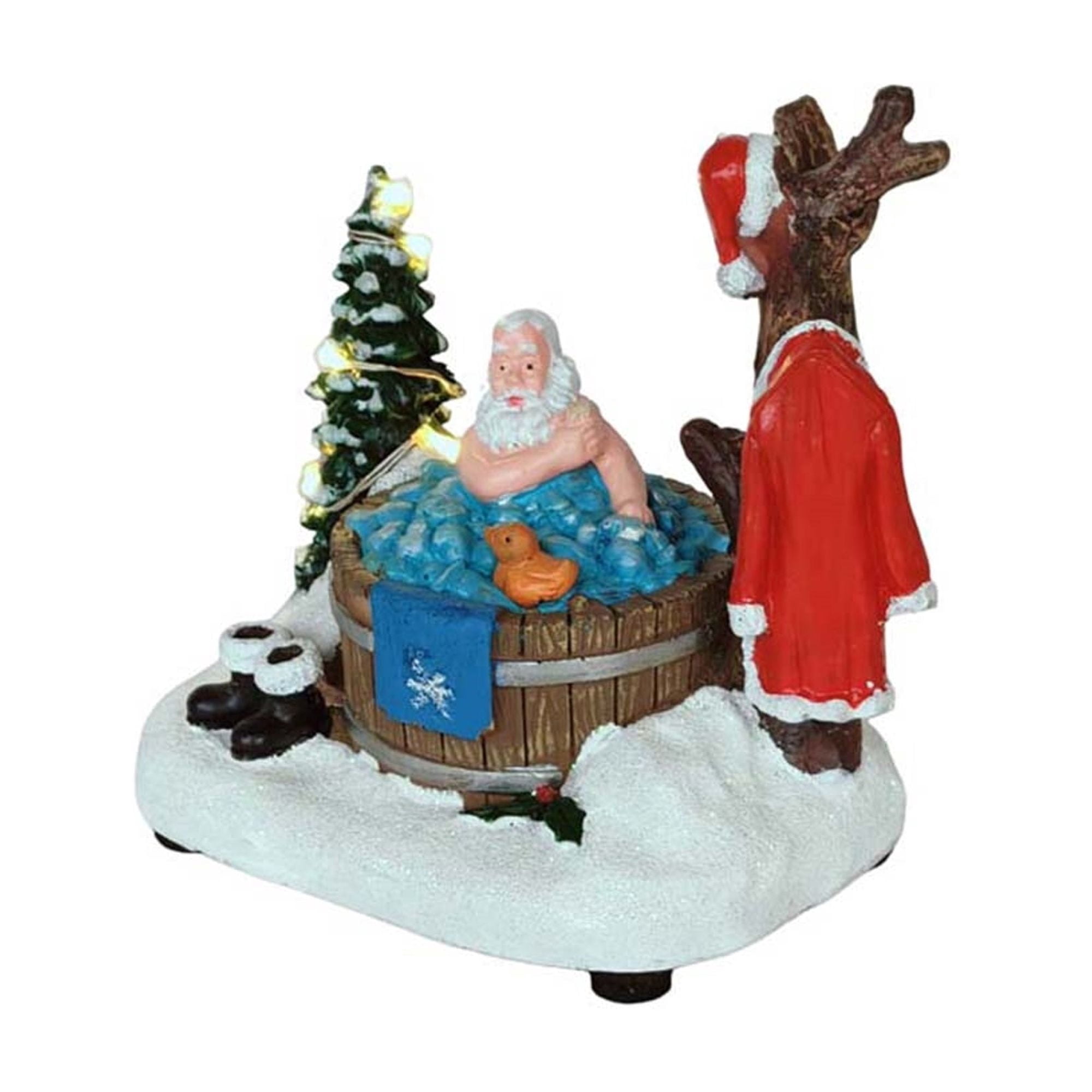 Light-Up Spa-La-La-La-La Christmas Village Decorative Figurine, Multicolor, 4", by Holiday Time
