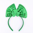 thumbnail image 1 of Day bow headband St. Patrick's Day letters small green hat headband, 1 of 3