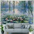 thumbnail image 4 of PRATYUS  Floral Tapestry for Bedroom Aesthetic Blue Water Lilies Wall Art Poster Abstract Nature Flower Wall Hanging for Living Room Dorm Decor  50x40inch, 4 of 6