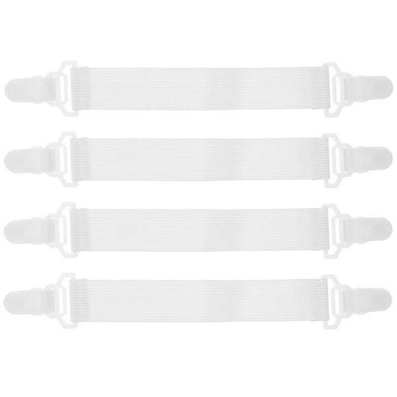 Sujetadores elásticos para sábanas con clips de plástico duraderos y ganchos de goma para una sujeción segura de la ropa de cama y fundas de colchón sin arrugas.