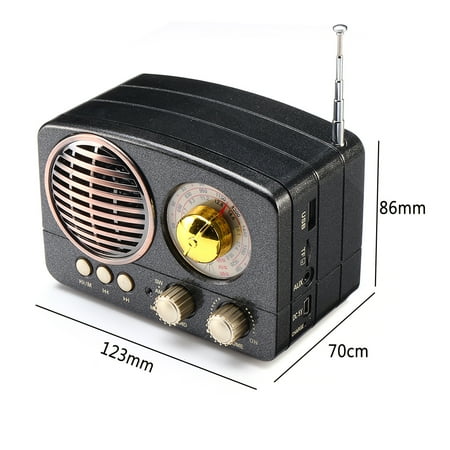 tf rechargeable aux bluetooth mp3 sw usb fm player radio random card am portable retro