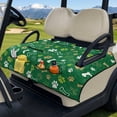 thumbnail image 2 of COEQINE Quilted Golf Cart Seat Cover, Folds Design with Handle for Easy Carry, Universal Fit 51.2x30.3 Inch for EZGO Yamaha Club Car 2-Seater, 4 Front Pockets, Green Paw Bone Print, 2 of 8