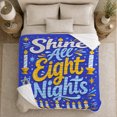 thumbnail image 4 of Eight Nights With Golden Candles, Cozy Flannel Blanket for Hanukkah Celebrants, Bright Festive Typography Illustration Composition Home Decor for Living Room and Bedroom, Appreciation Gift, 4 of 7