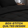 thumbnail image 3 of Queen Size Comforter Set - 7 Pieces, Bed in a Bag Bedding Sets with All Season Soft Quilted Fluffy Reversible Comforter,Flat Sheet,Fitted Sheet,2 Pillow Shams,2 Pillowcases,Black, 3 of 6