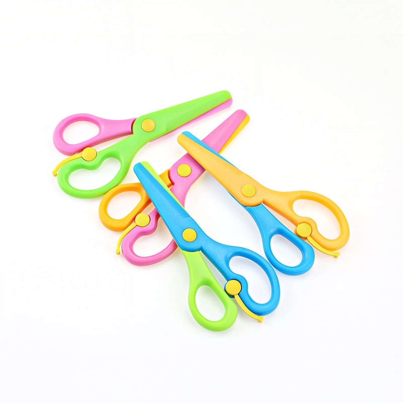 JIALEEY Plastic Child-Safe Scissor Set, Toddlers Training Scissors,  Pre-School Training Scissors and Children Art Supplies（3pcs） Multicolored