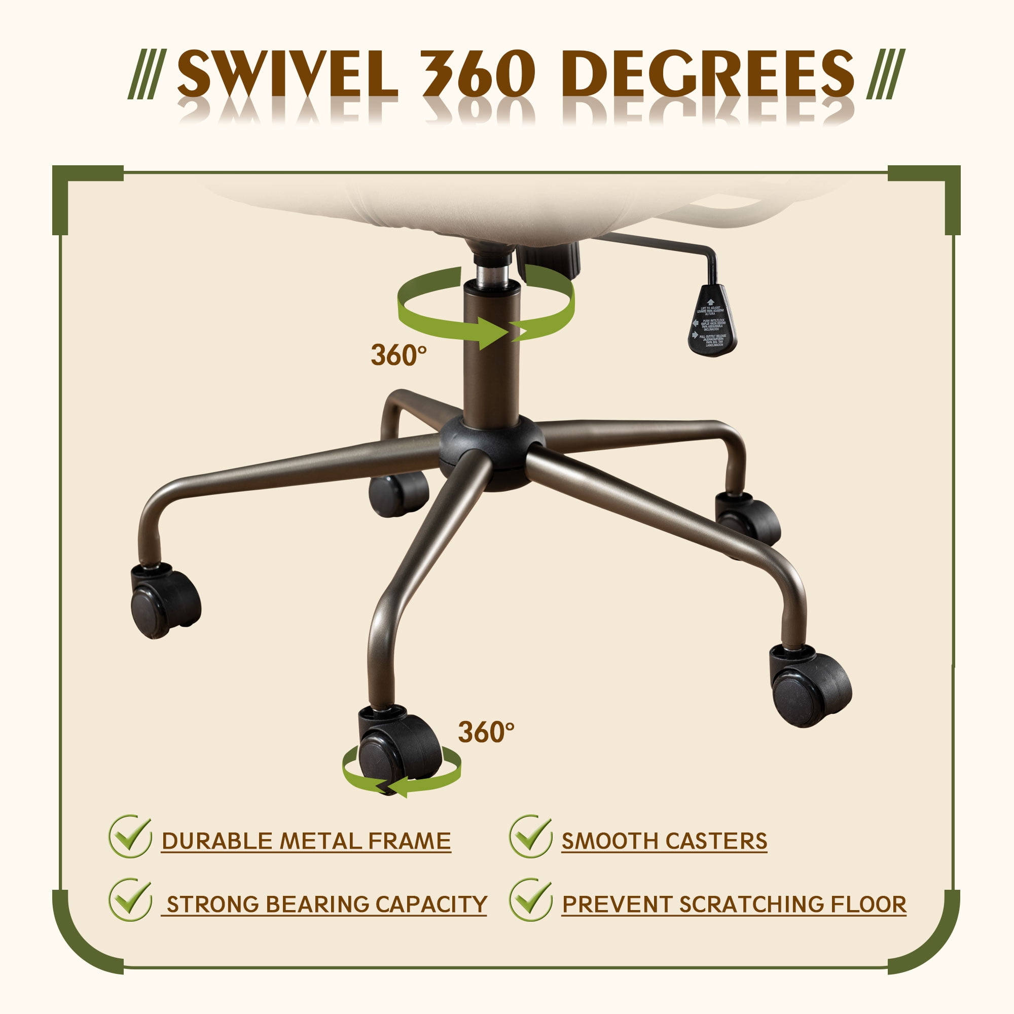 Toject Executive Desk Chair, Ergonomic Office Chair with Lumbar Support, Suede Leather, Dark Gray