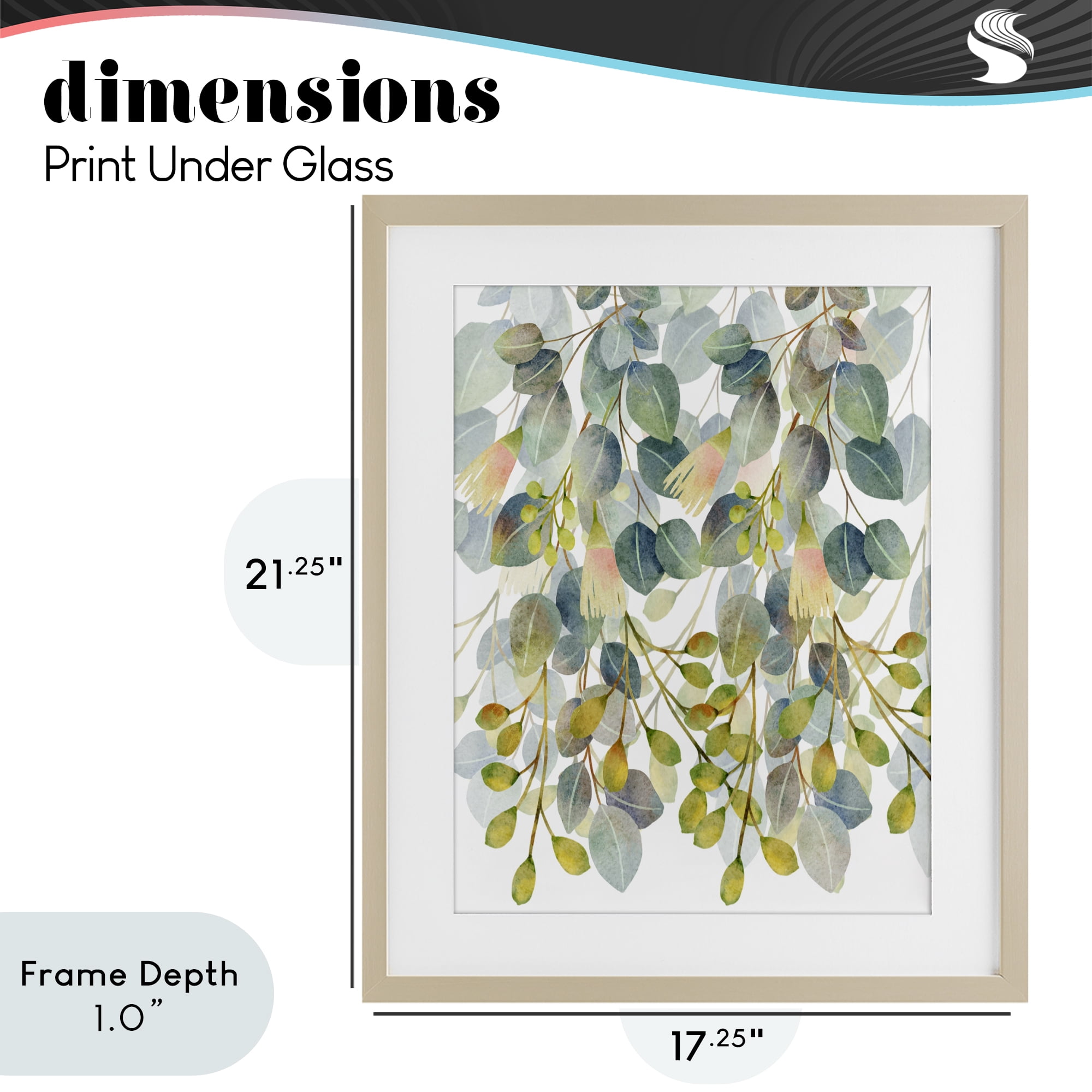 Stupell Industries Suspended Ivy Leaves Birch Framed Print Under Glass, design by Marcus Prime