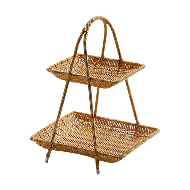 Multifunctional Fruit Plate Cosmetic Rack Fruit Rack Storage Tray Makeup Organizer Shelf, Decor for Celebration Party Bathroom Cakes Fruits 2 Tier