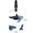 thumbnail image 6 of Square 2Pack PU Leather Whale Cruise Luggage Tag with Privacy Cover and Name ID Tag for Travel Handbags Backpacks Luggage Tags, 6 of 6