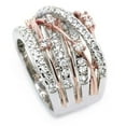 thumbnail image 5 of Huanledash Women Rhinestone Inlaid Crossover Wide Band Finger Ring Wedding Jewelry Gift, 5 of 7