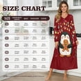 thumbnail image 6 of DISNIMO Women's Long Sleeve Nightgown Christmas Penguin Print Full Length Sleepwear Long Sleepshirts V Neck Button Nightgowns, 2XL, 6 of 8