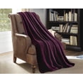thumbnail image 1 of Soft Flannel Fleece Throw Blanket, 50" x 60", Purple, 1 Piece, 1 of 2