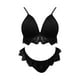 thumbnail image 1 of Ropa interior mujer Gibobby Tanga de Encaje Nueva Lencería Sexy Tanga Flor Ropa de Dormir Sujetador de Íntimos Bustier Lingerie(Negro, 4XG), 1 of 5