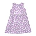 thumbnail image 3 of Girls Dress Cute White Pink Ghost Sleeveless Dress for Girls Hem A-Line Casual Sundress, 3 of 7