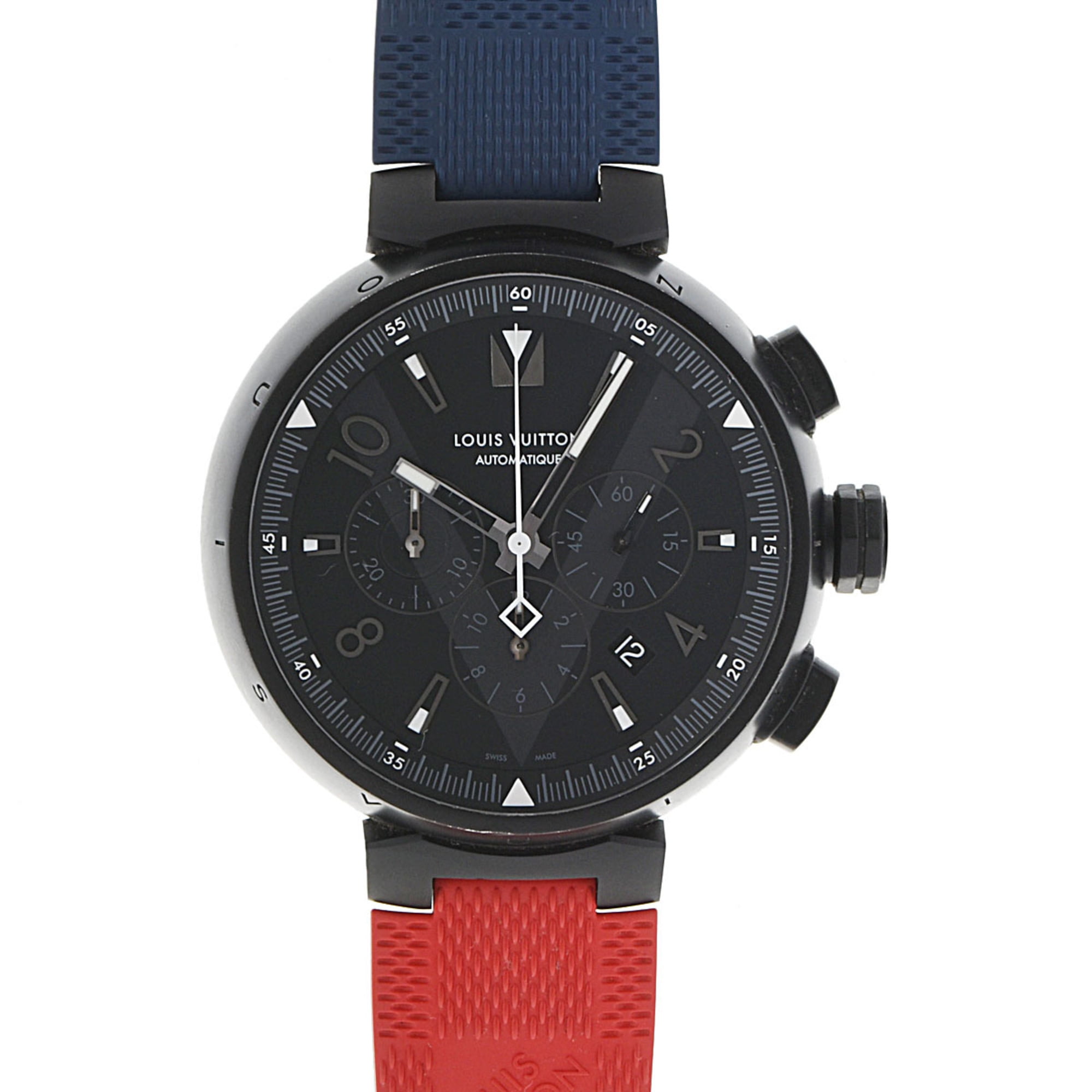 Jam Tangan Lou is Vuitton LV Tambour Chronograph Leather Watch