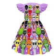 thumbnail image 4 of XDZJLR Robe pour Filles Enfants Sprunki Musique Imprimé Original Manches à Volants Tenue Quotidienne Robes Violettes 6-7 Ans, 4 of 4