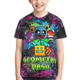 thumbnail image 2 of Geometry Dash Kids T-Shirt 3d Printed Graphic T-Shirts Boys And Girls Short Sleeve Shirts For Youth Kids X-Small, 2 of 7