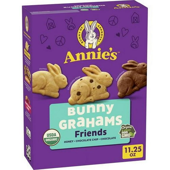 Annies Organic Friends Bunny Grahams, Chocolate Chip, Chocolate, And Honey Baked Graham Snacks, 11.25 Oz - Pack of 2