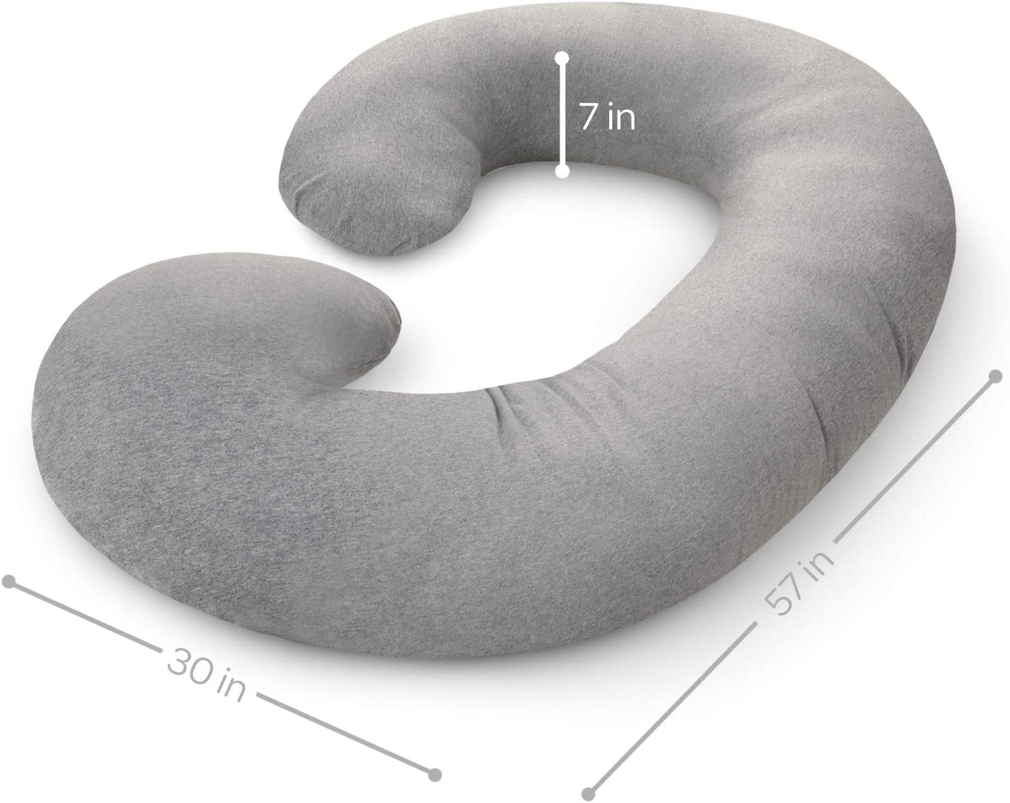 PharMeDoc Pregnancy Pillow - C-Shaped Body Pillow for Pregnant Women - Jersey Cover, Gray - image 5 of 8