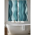 thumbnail image 5 of Abstract Turquoise Moire Sheer Curtains 63 Inch Length 2 Panels Set for Living Room/Bedroom, Gradient Coastal Ocean Geometric Curtain Sheers Drapes Rod Pocket Curtains Window Treatment 52''x63''x2, 5 of 7