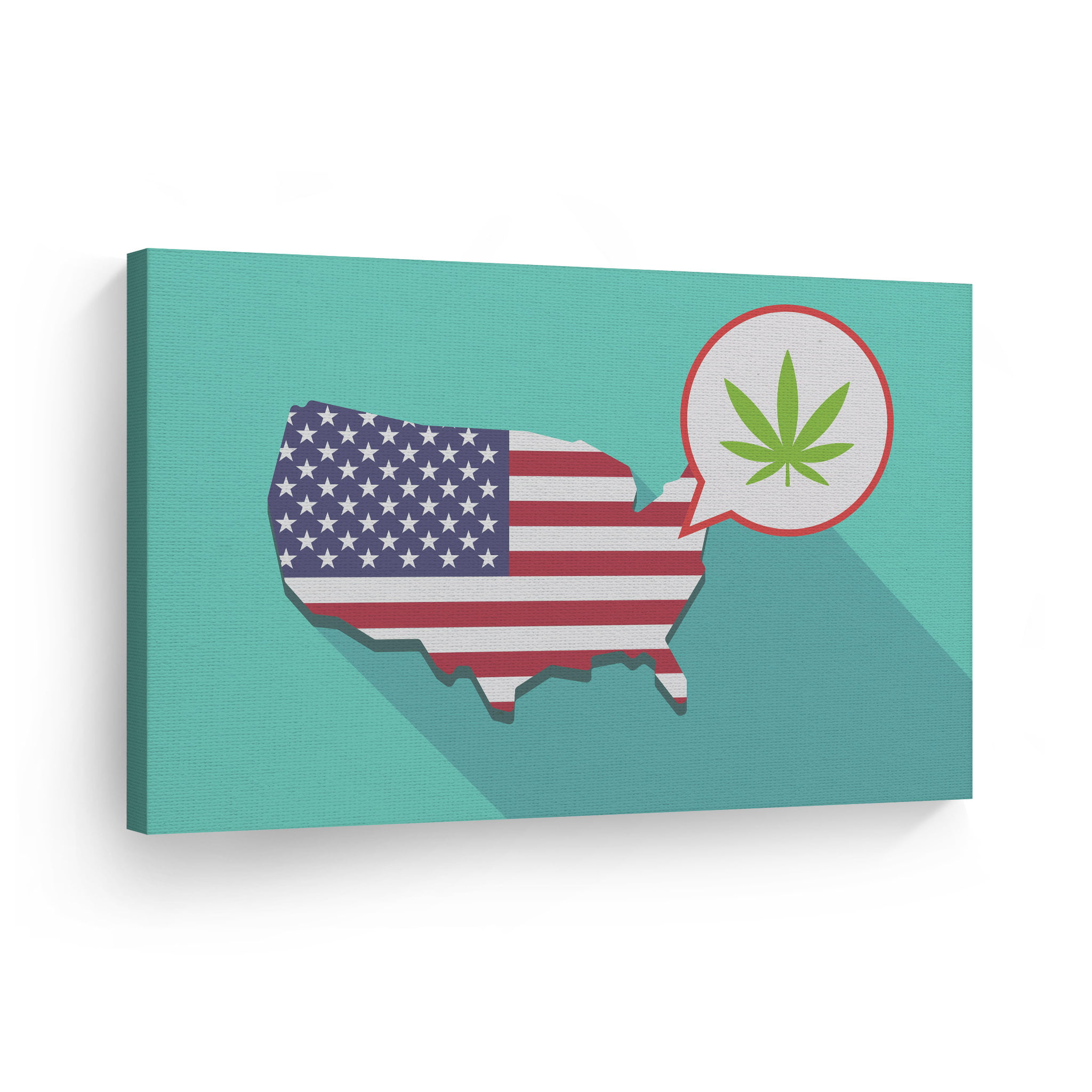 American Hemp Flag Marijuana Cool Wall Decor Art Print 
