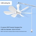 thumbnail image 5 of 16.5inch Camping Fan 5W USB Tent Fan Gazebo Ceiling Fan with 6 Blades Canopy Fan Fan for Outdoor Activities, 5 of 8